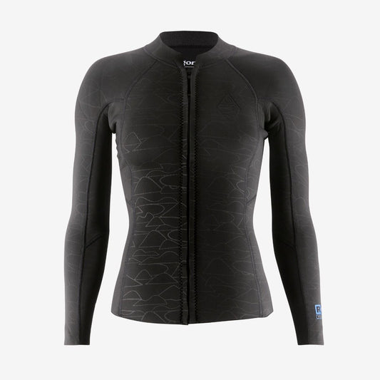 PATAGONIA R1 LITE YULEX WOMENS FRONT ZIP WETSUIT TOP - BLACK