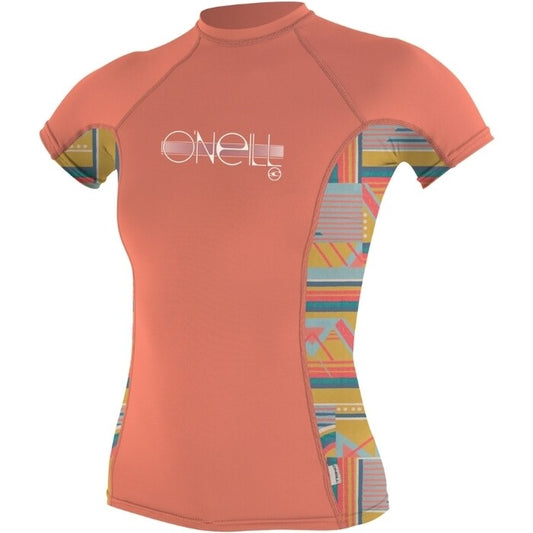 O'NEILL Girls Premium Skins Short Sleeve Rash Vest - burnt coral/Artageo