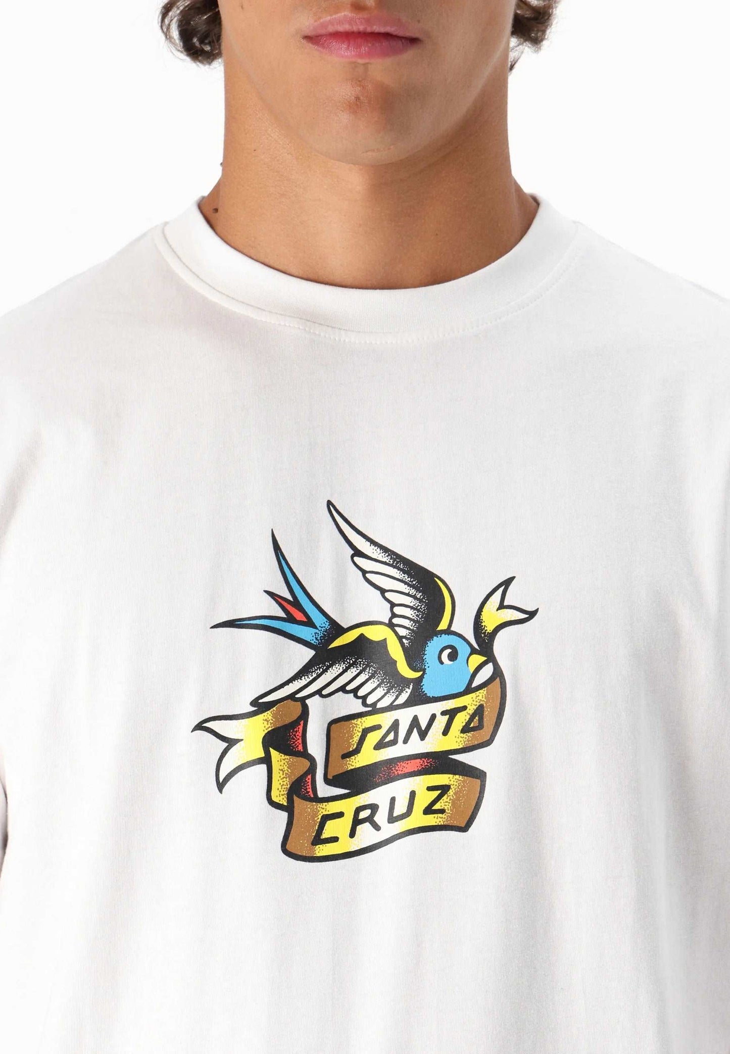 SANTA CRUZ MEN'S SOMMER SPARROW T SHIRT - WHITE