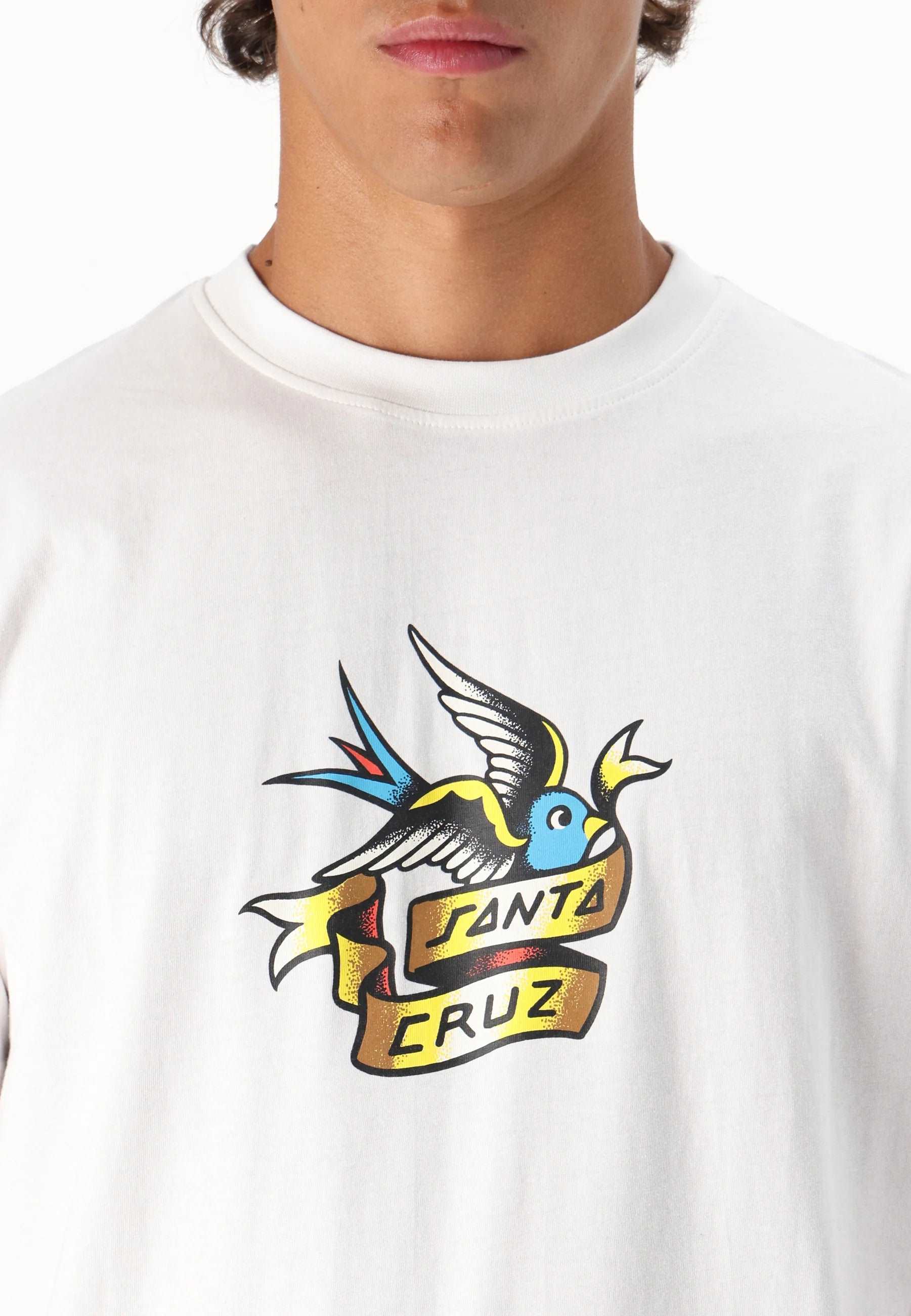 SANTA CRUZ MEN'S SOMMER SPARROW T SHIRT - WHITE