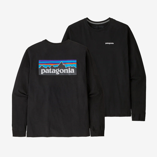 Patagonia Men's Long-Sleeved P-6 Logo Responsibili-Tee®- Black