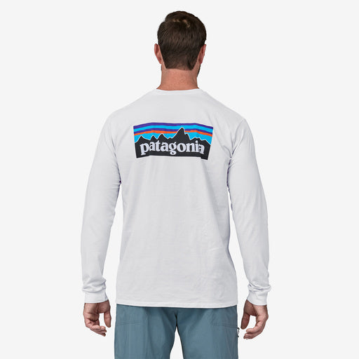 Patagonia Men's Long-Sleeved P-6 Logo Responsibili-Tee®- White