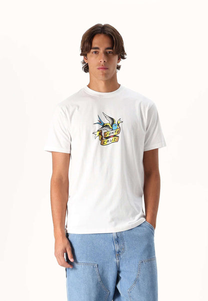 SANTA CRUZ MEN'S SOMMER SPARROW T SHIRT - WHITE