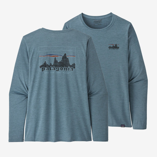 Patagonia Women's Long-Sleeved Capilene® Cool Daily Graphic Shirt'73 Skyline: Light Plume Grey X-Dye