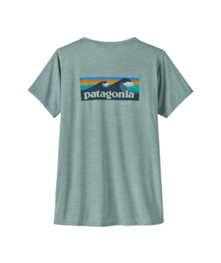 Patagonia Women's Capilene® Cool Daily Graphic Shirt - Waters-Boardshort logo-Thermal Blue