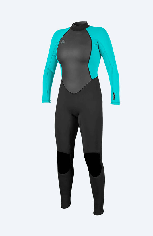 O’Neill Women’s Reactor-2 3/2mm Back Zip Full Wetsuit Black / Aqua