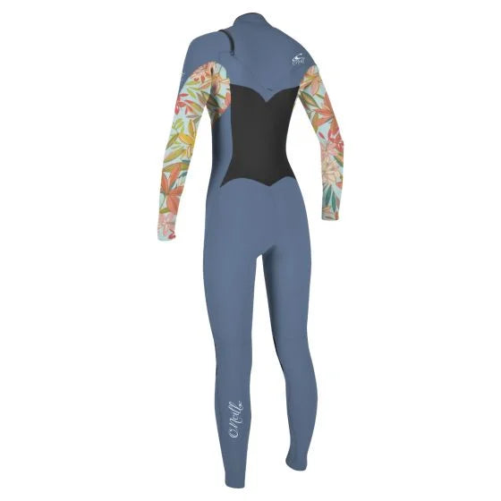 O'NEILL GIRLS EPIC 4/3MM CHEST ZIP FULL WETSUIT - (INFINITY / DAHLIA)