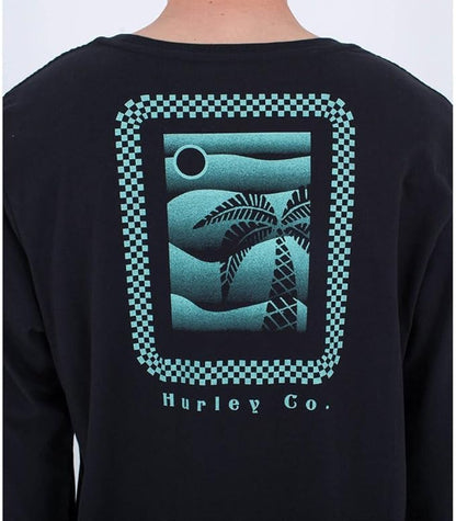 HURLEY EVD CHECKER PALM LONG SLEEVE TSHIRT