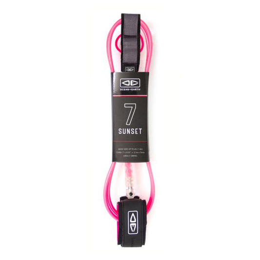 Ocean and Earth Sunset 7ft Leash - Pink