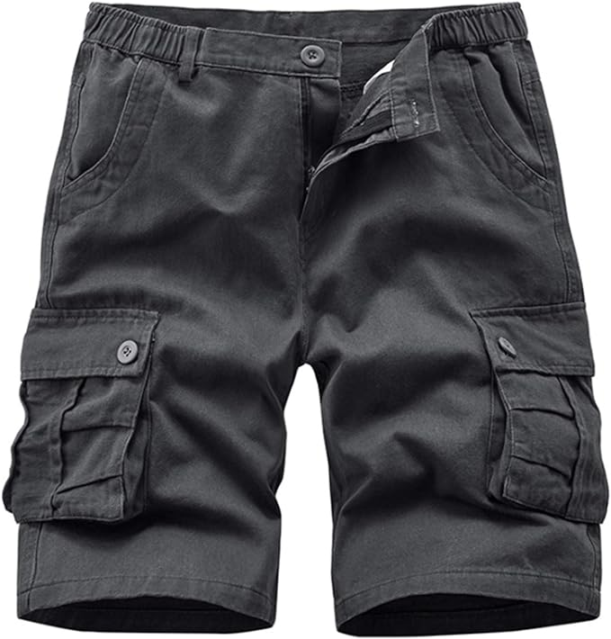 Men's Multi Pocket Cargo Shorts-Slate Blue