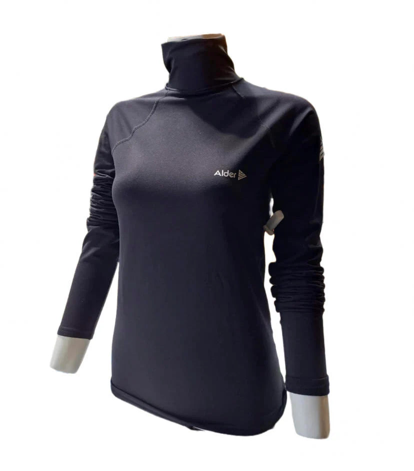 Alder Women's Spirit Long Sleeve Thermal Rash Vest (Black)