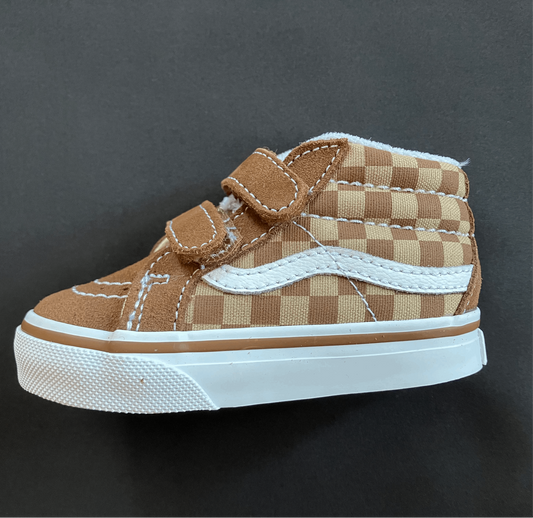 Vans Toddler SK8-Mid Reissue-Neutral Checkerboard Brown