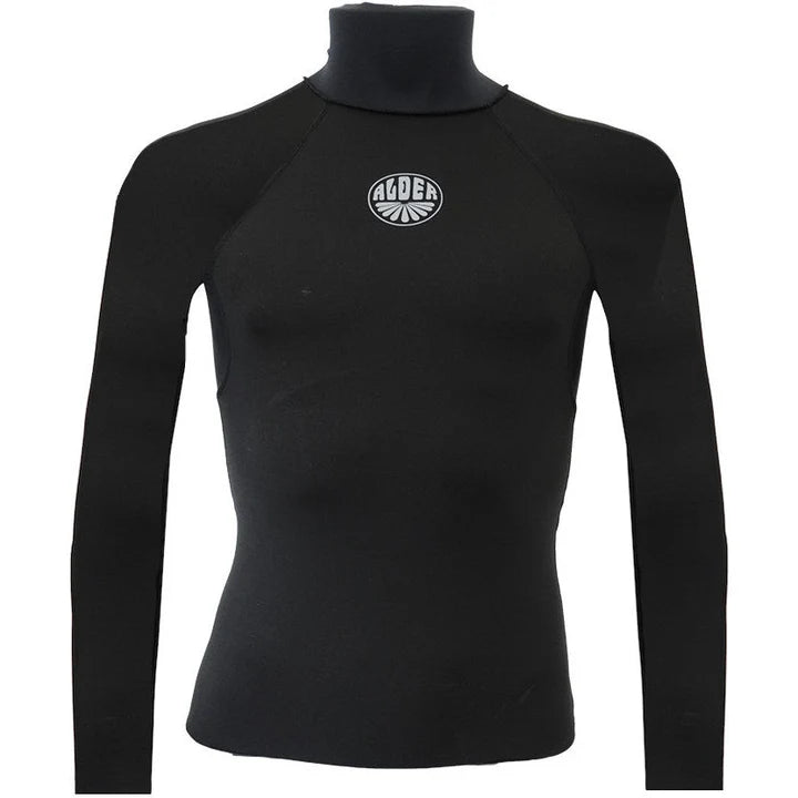 ALDER JUNIOR SPIRIT POLYPRO LONG SLEEVE RASH VEST - BLACK