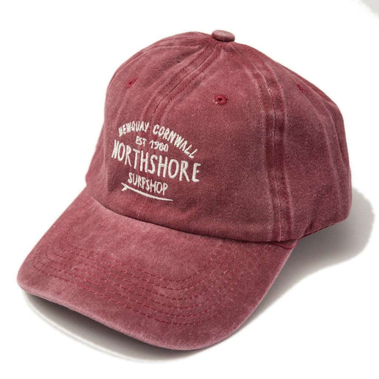 Core Logo Twill Baseball Cap-Burgundy Wash