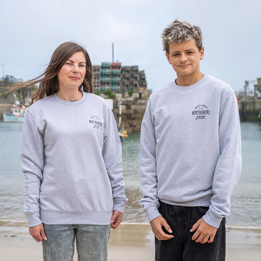 Northshore Core Classic Logo Crew Neck Sweatshirt- Heather Grey - Northshore Surf Shop - Sweatshirt - 