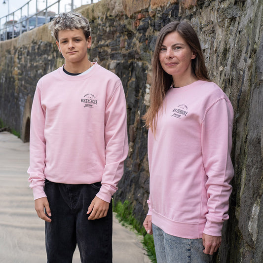 Northshore Core Classic Logo Crew Neck Sweatshirt- Baby Pink - Northshore Surf Shop - Sweatshirt - 