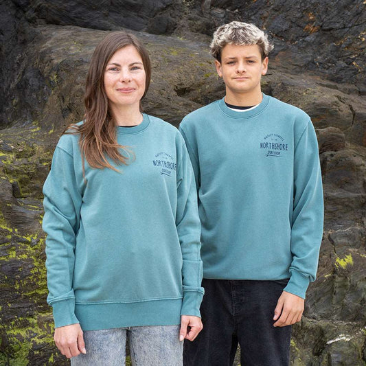 Northshore Core Organic Crew Neck Sweatshirt  - Hydro Green - Northshore Surf Shop - Sweatshirt - 