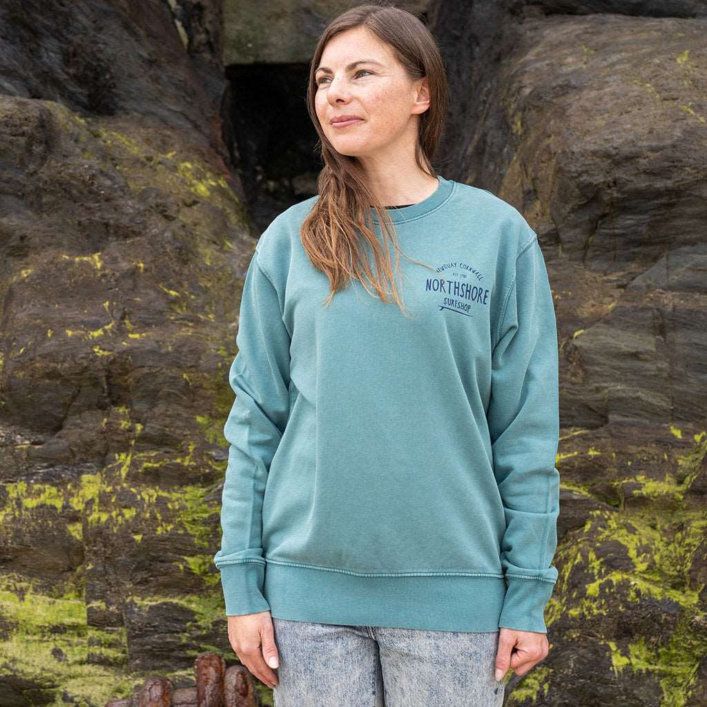 Northshore Core Organic Crew Neck Sweatshirt  - Hydro Green - Northshore Surf Shop - Sweatshirt - 