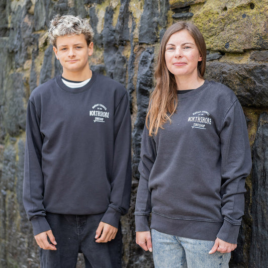 Northshore Core Organic Crew Neck Sweatshirt - Hydro Black - Northshore Surf Shop - Sweatshirt - 