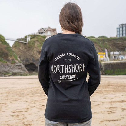 Northshore Core Classic Logo Long Sleeve T Shirt- Black - Northshore Surf Shop - Long Sleeve T Shirt - 