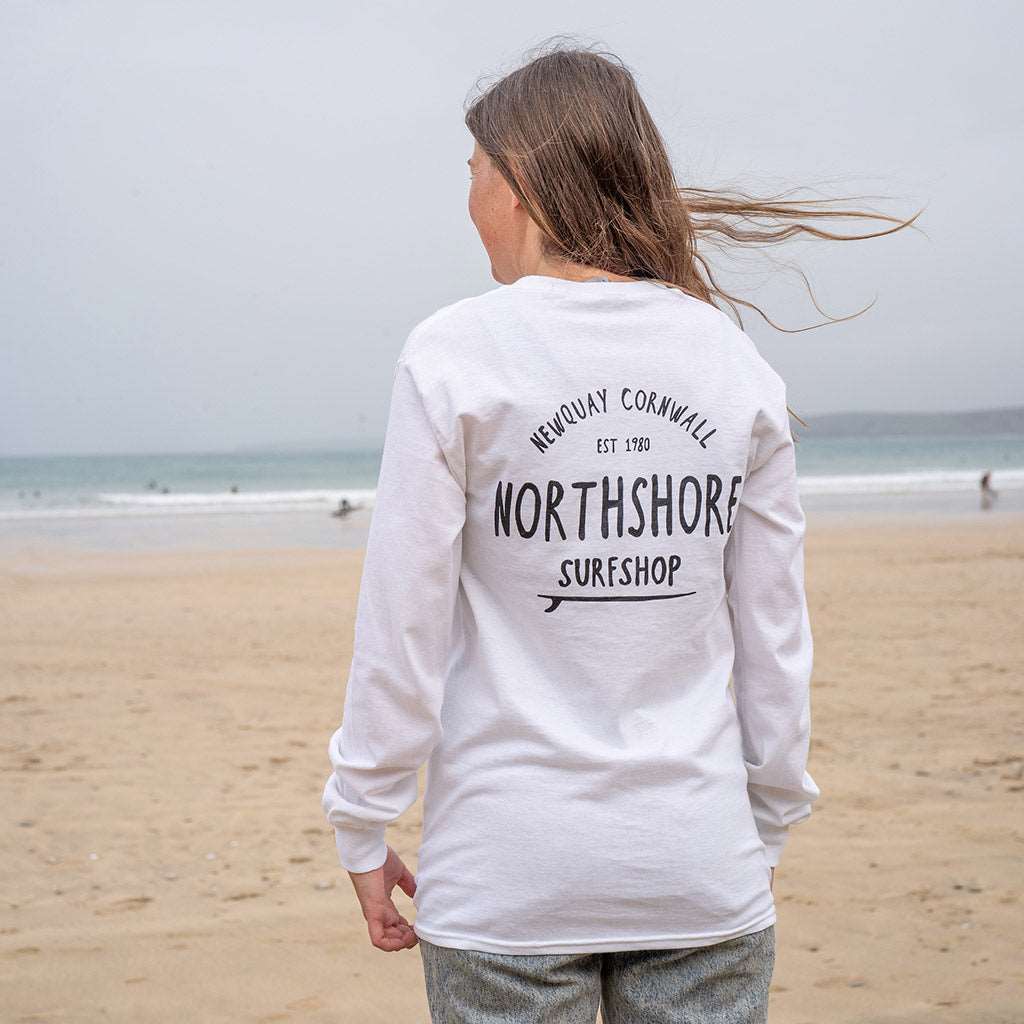 Northshore Core Classic Long Sleeve T Shirt- White - Northshore Surf Shop - Long Sleeve T Shirt - 