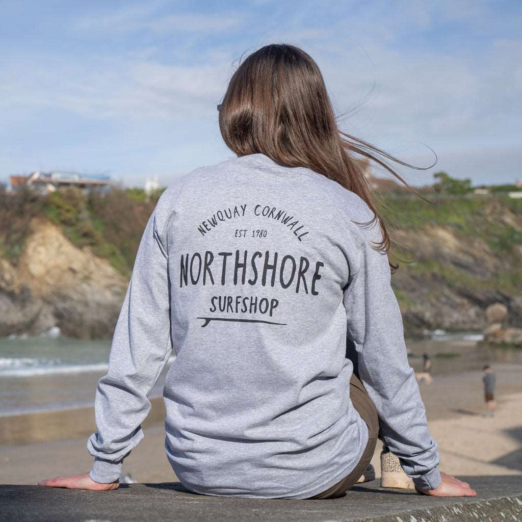 Northshore Core Classic Logo Long Sleeve T Shirt- Sport Grey - Northshore Surf Shop - Long Sleeve T Shirt - 