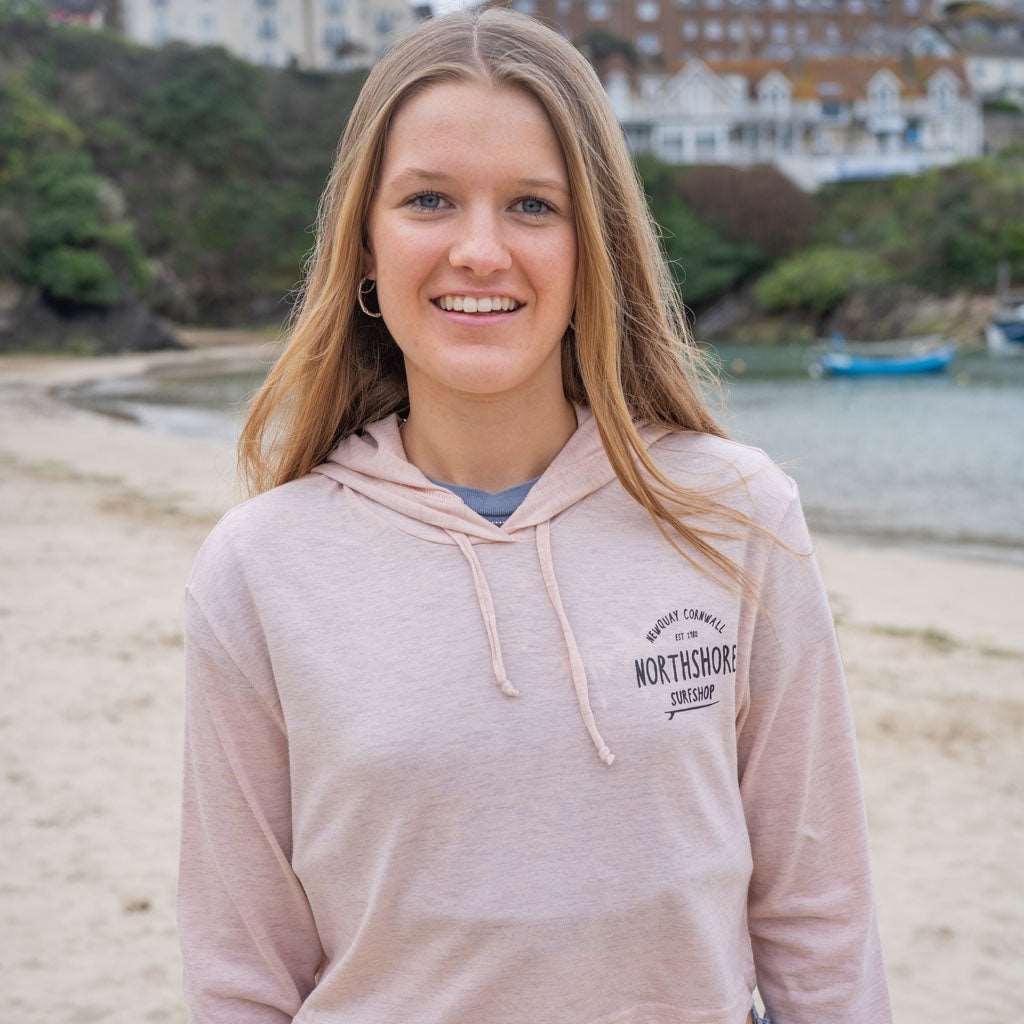 Northshore Girls Crop Hood Long Sleeve T-Shirt- Peachy Pink - Northshore Surf Shop - Long Sleeve T Shirt - 