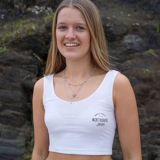 Northshore Girls Cropped Bra Top- White - Northshore Surf Shop -  - 