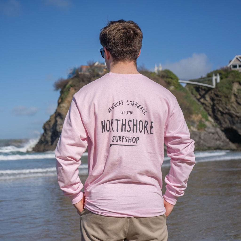 Northshore Core Classic Logo Long Sleeve Pink T Shirt- Light Pink - Northshore Surf Shop - Long Sleeve T Shirt - 