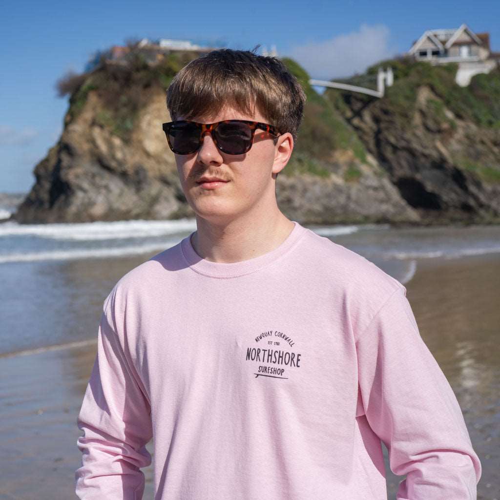 Northshore Core Classic Logo Long Sleeve Pink T Shirt- Light Pink - Northshore Surf Shop - Long Sleeve T Shirt - 