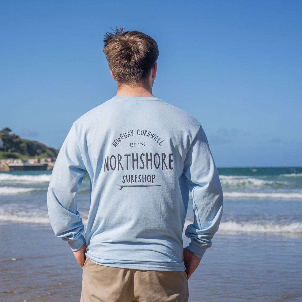 Northshore Core Classic Logo Long Sleeve T Shirt- Light Blue - Northshore Surf Shop - Long Sleeve T Shirt - 