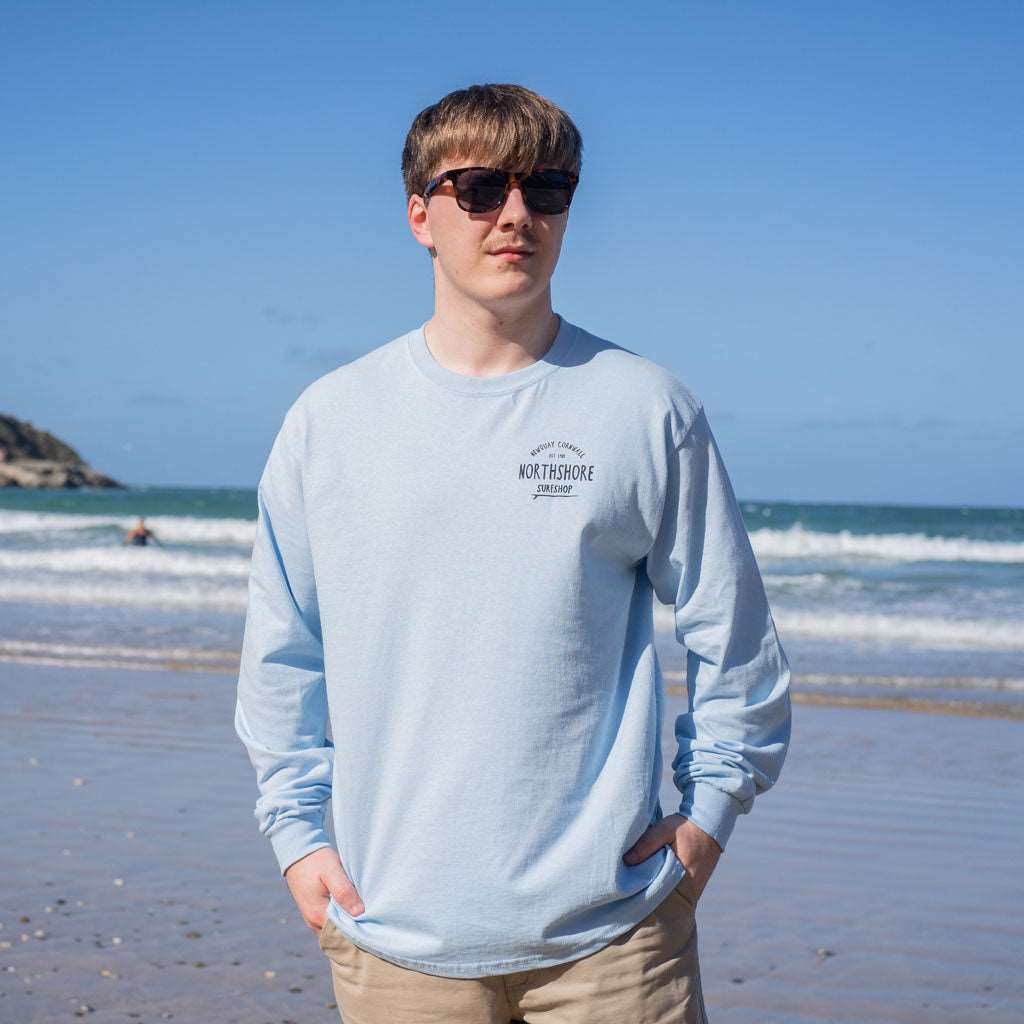 Northshore Core Classic Logo Long Sleeve T Shirt- Light Blue - Northshore Surf Shop - Long Sleeve T Shirt - 