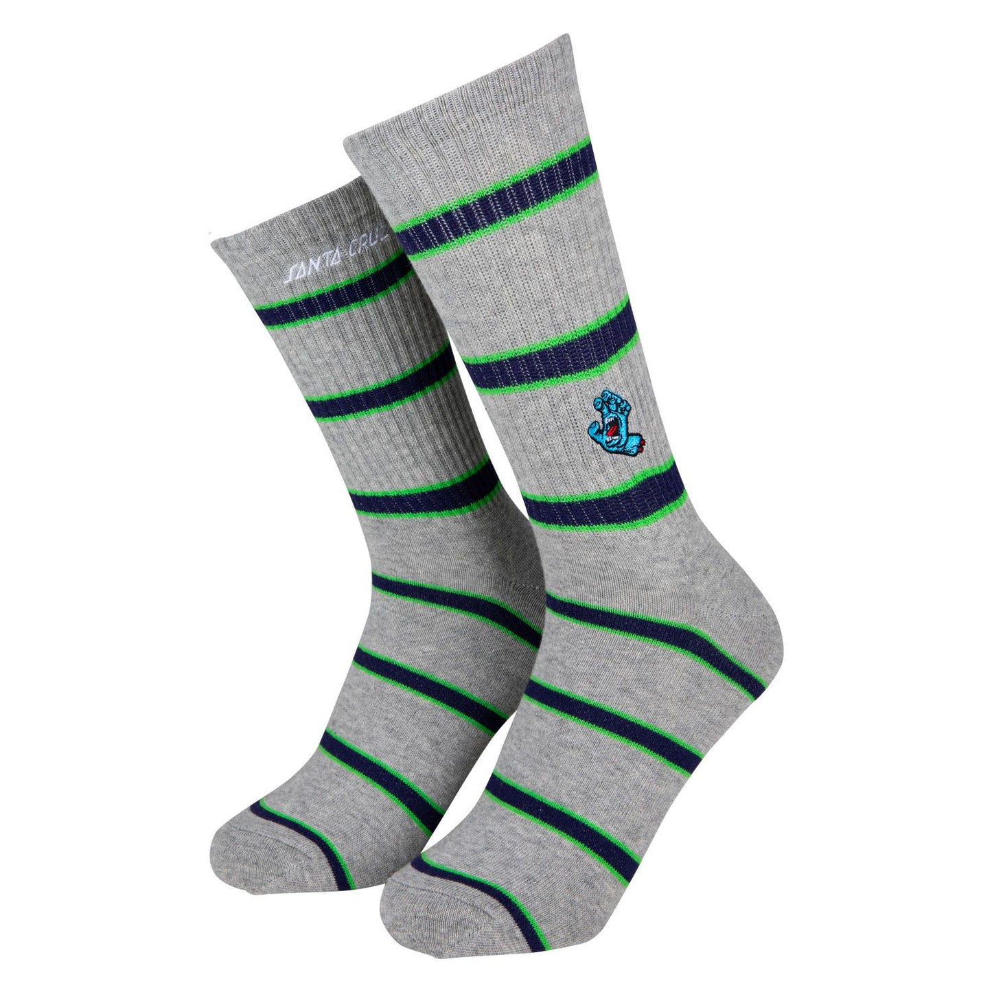 Santa Cruz Screaming Hand Stripe sock-Heather stripe