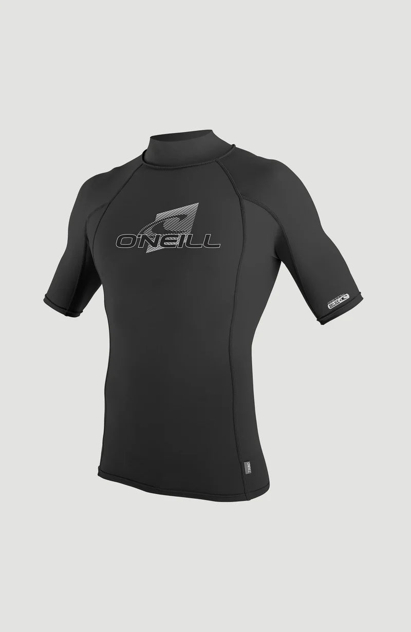 MEN PREMIUM SHORTSLEEVE SKIN TURTLENECK RASH GUARD | BLACK