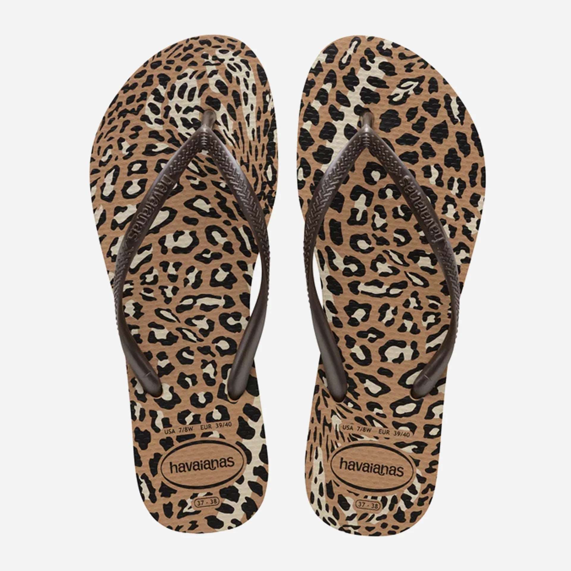 HAVAIANAS SLIM ANIMALS-Rose Gold/Cafe