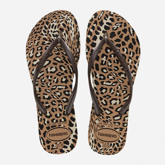 HAVAIANAS SLIM ANIMALS-Rose Gold/Cafe