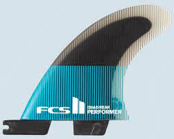 FCS II PERFORMER PC QUAD REAR SURFBOARD FINS ( BLUE ) - FCS - Quad Fins - 