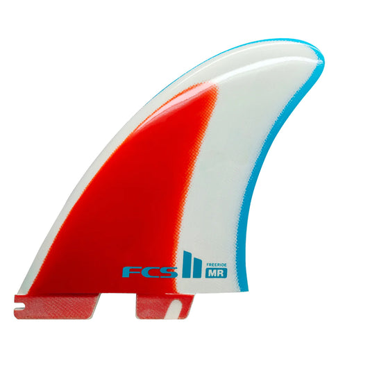 FCS II MR Freeride Twin Surfboard Fins in Blue/Red/White - FCS - Twin Fins - 