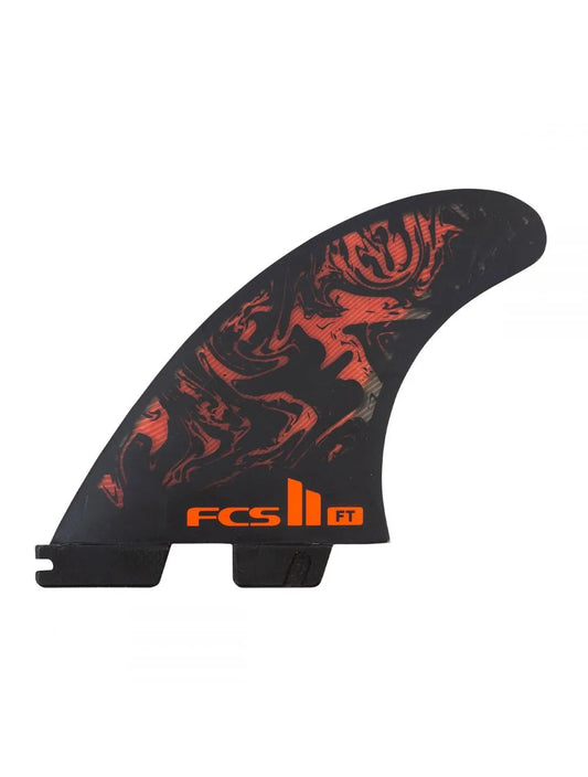 FCS II Filipe Toledo Thruster Surfboard Fin Set Black / Red - FCS - Thrusters - 