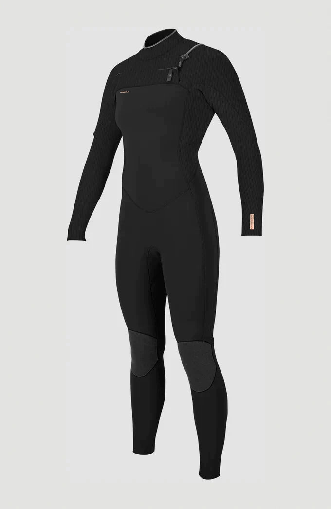 O’NEILL WOMENS HYPERFREAK 3/2MM CHEST ZIP FULL WETSUIT BLACK