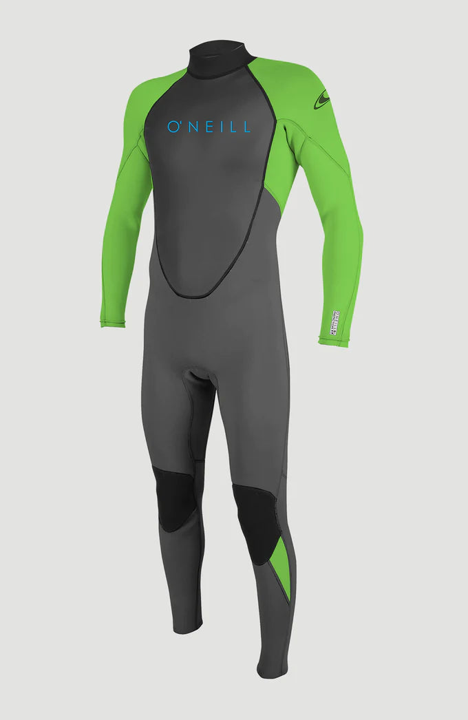 O’NEILL KIDS REACTOR-2 3/2MM BACK ZIP FULL WETSUIT ( Blk/Green)