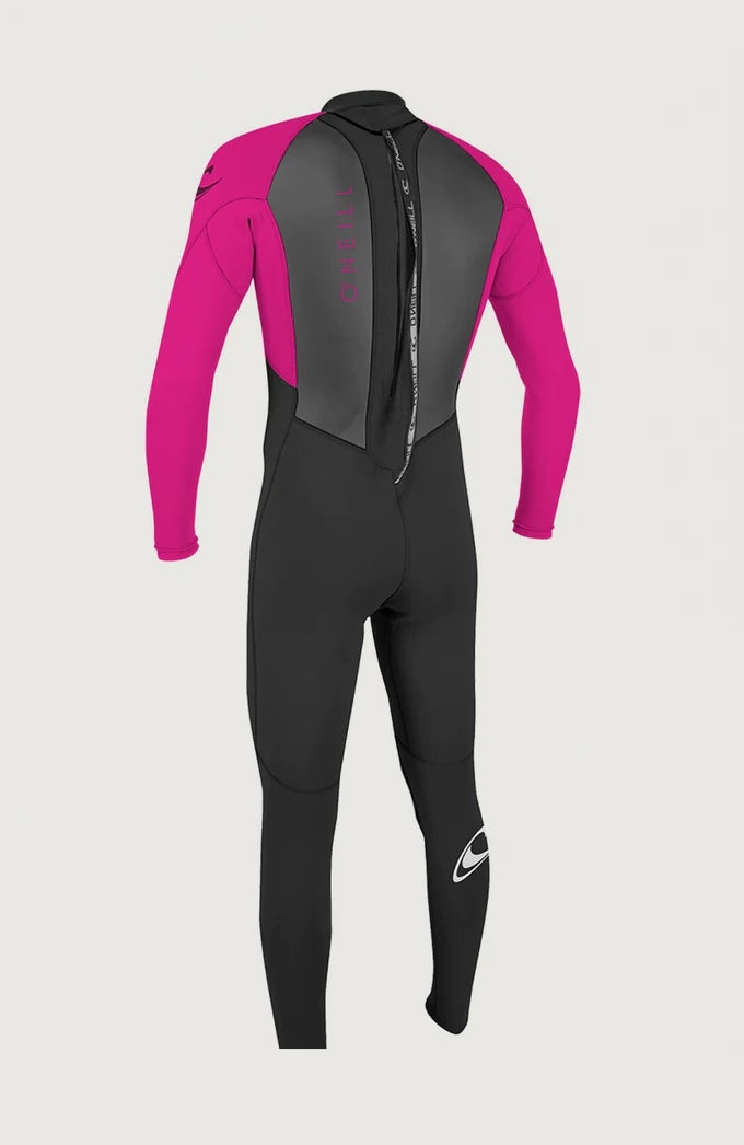 O’NEILL KIDS REACTOR-2 3/2MM BACK ZIP FULL WETSUIT ( Blk/Berry)