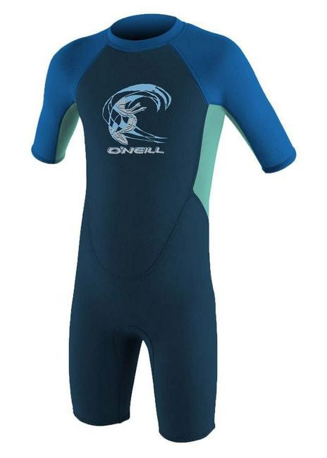 O’NEILL TODDLER REACTOR 2MM BACK ZIP SHORTY WETSUIT (Slate/Aqua)