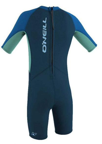 O’NEILL TODDLER REACTOR 2MM BACK ZIP SHORTY WETSUIT (Slate/Aqua)