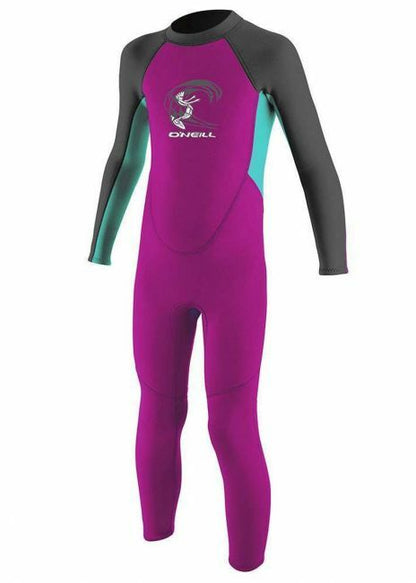 O’NEILL TODDLER REACTOR 2MM BACK ZIP FULL WETSUIT (Berry/Aqua)