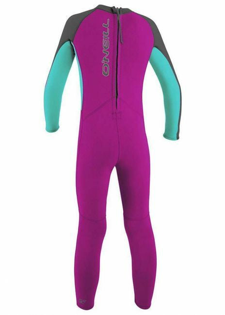 O’NEILL TODDLER REACTOR 2MM BACK ZIP FULL WETSUIT (Berry/Aqua)