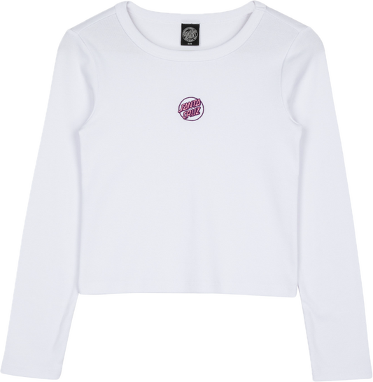 Santa Cruz Women’s Partial Dot L/Sleeve T-shirt (Wht)
