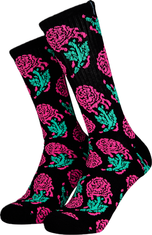 Santa Cruz Men’s Dressen Rose Crew socks ( Blk)