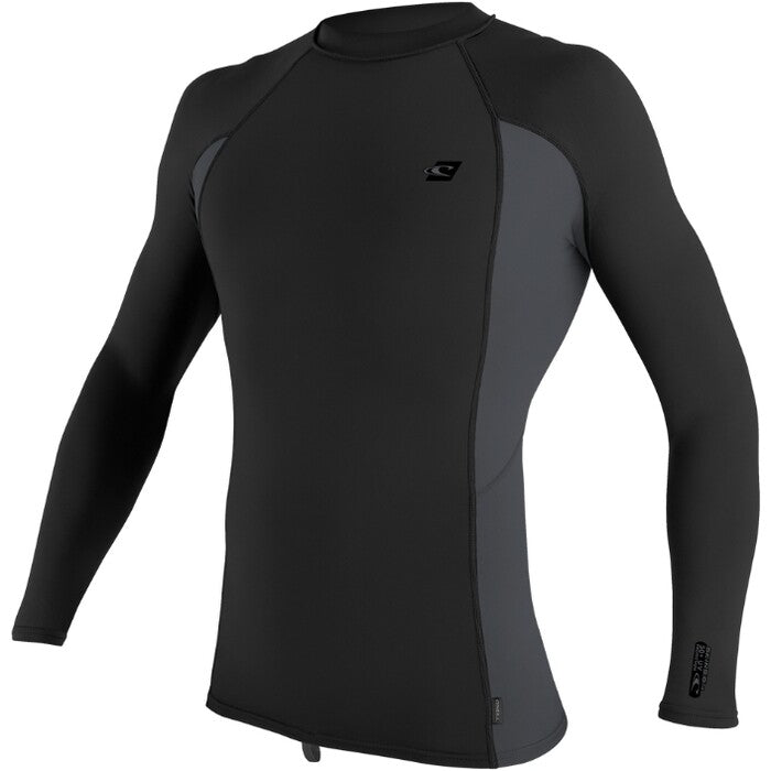 O'NEILL Mens Premium Skins Long Sleeve Rash Vest - black/graphite