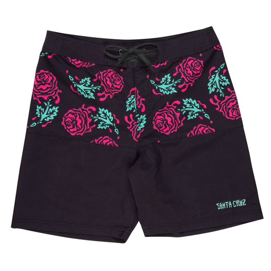 Santa Cruz Men’s Dressen Rose Crew Boardshort (BLK) 32 M BLK | Santa Cruz |